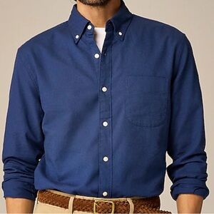 J. Crew Broken In Navy Oxford Shirt Classic Fit Medium M